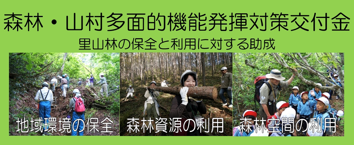 森林・山村多面的機能発揮対策交付金 里山林の保全と利用に対する助成 地域環境の保全 森林資源の利用 森林空間の利用